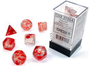 Chessex Polyhedral 7-Die Set Nebula Red/Silver (Luminary Effect)