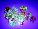 Chessex Polyhedral 7-Die Set Nebula Red/Silver (Luminary Effect)